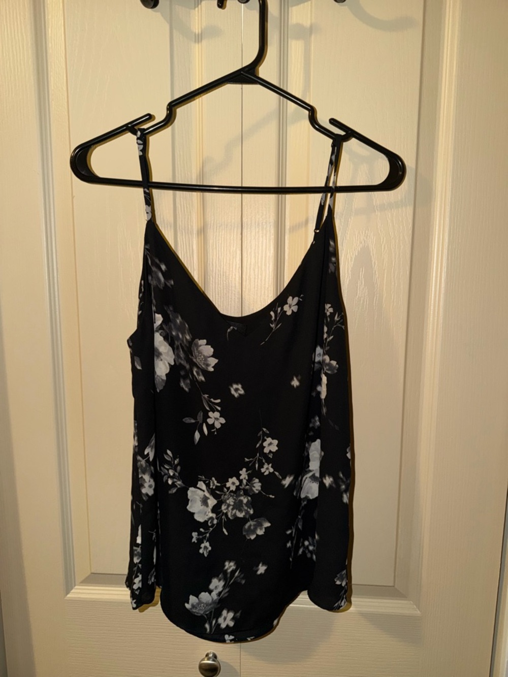 Babaton Black & White Floral Spaghetti Strap Cami